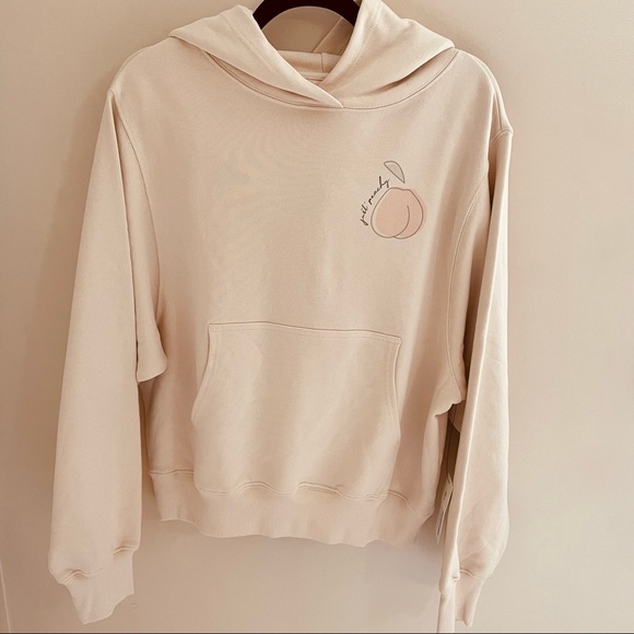 Brunette The Label Sweaters - Brunette The Label, Best Friend Hoodie, French Vanilla, “ Just Peachy”, Size S/M